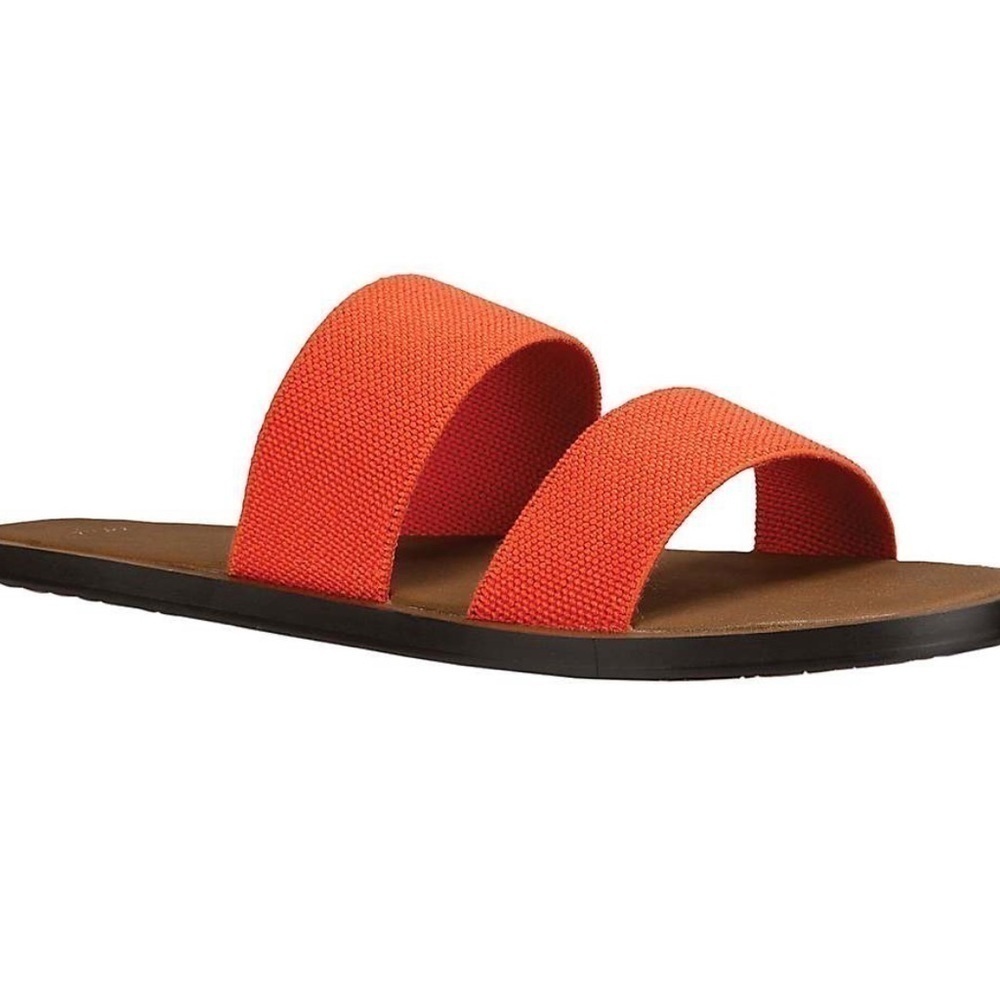 Sanuk Yoga Gora Gora Slide Orange Sandals Size 10
